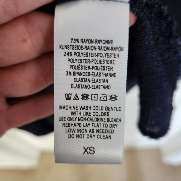 FREE PEOPLE Shadow Hacci Open Back Sweater in Navy Blue Size XS - Picture 6 of 9